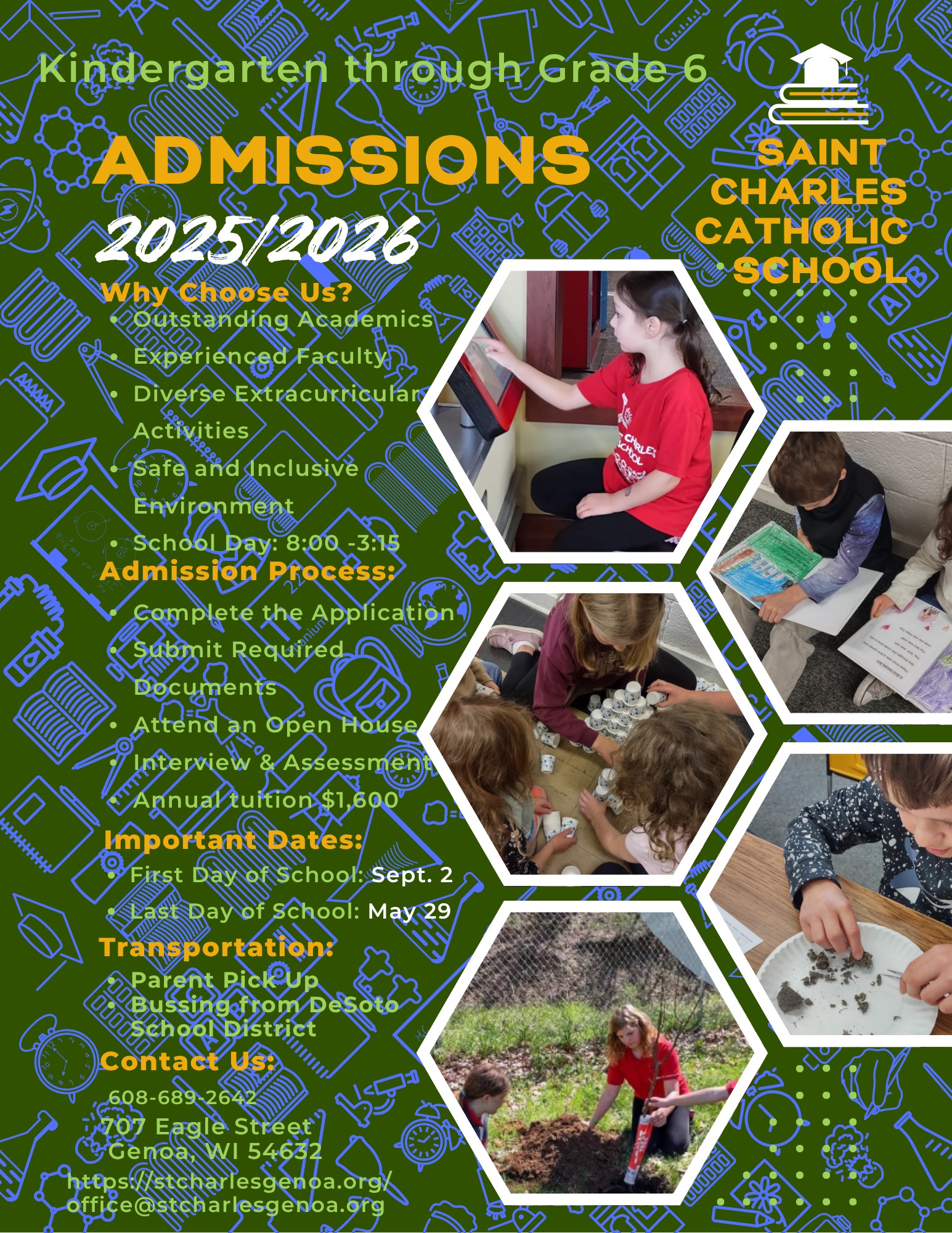 St Charles School Admission Flyer 8.1.25